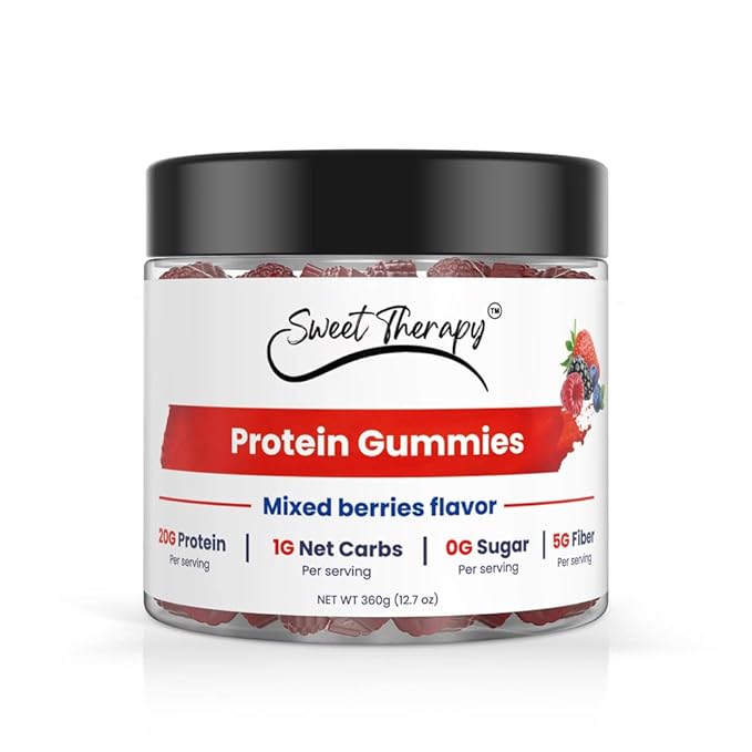 120 Sugar Free Protein Gummies with 20g per serving & High Fiber | High Protein Snacks| Healthy Snacks for Adults| Plant Based | Fiber Gummies for Adults| Low carb 1g Net Carb, Stevia, Natural Flavor.