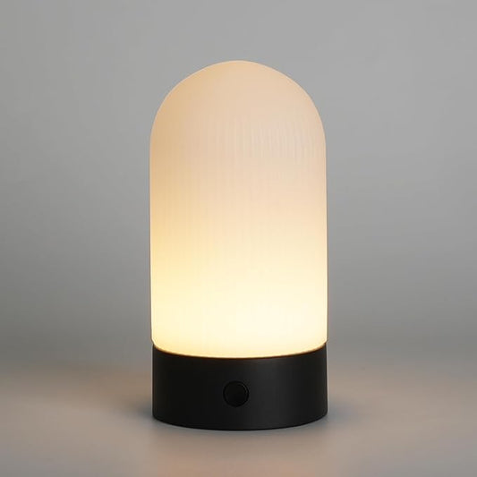 Battery Operated Shower Lamp Waterproof, Small Portable Cordless Table Lamp Rechargeable, Touch Dimmable Mood Light for Home/Patio/Dining/Outdoor (Black)