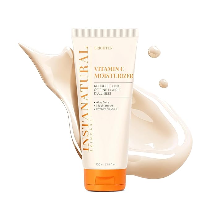 InstaNatural Vitamin C Moisturizer Face Cream, Brightens and Reduces the Look of Fine Lines and Wrinkles, Moisturizing Lotion for Dry Skin, with Hyaluronic Acid, 3.4 FL Oz