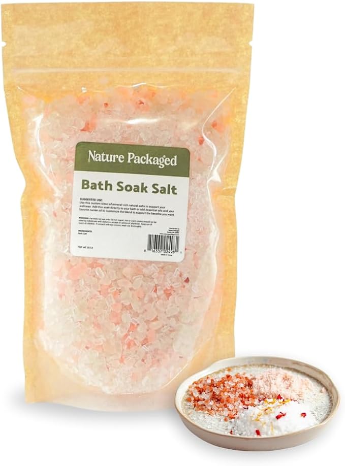Bath Salts Blend (16oz - Pack of 1) - Pure Coarse Grain Mineral Salt - Used as Salt Bath, Bath Soak, Foot Soak, Spa or Foot Salts Bath