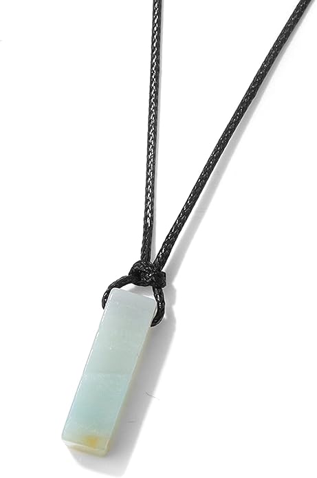 Crystal Necklaces for Women Gemstone Pendant Necklace Adjustable Handmade Black Rope Natural Stone Spiritual Necklace Energy Crystals and Healing Stones Necklace for Men