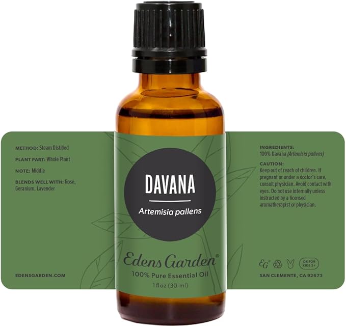 Edens Garden Davana Essential Oil- 100% Pure Premium Grade, Undiluted, Natural, Therapeutic, Aromatherapy, The Best for Diffuser, Candle, Laundry, Humidifiers 30 ml (1 fl oz)