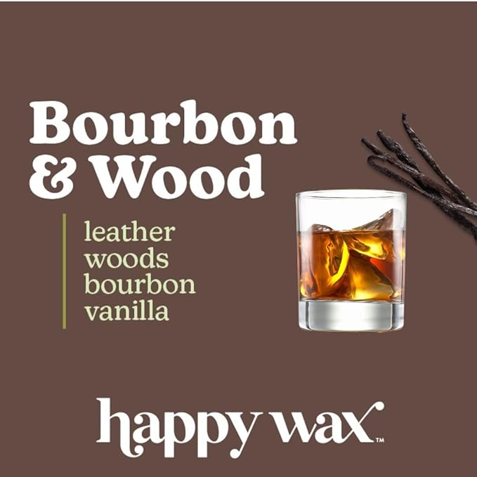 Happy Wax Bourbon & Wood Scented Bear Wax Melts - Natural Strong Scented Fall Wax Melts Infused w/Essential Oils - Non Toxic Wax Melt & Pet Safe Wax Melts - (8 oz Pouch)