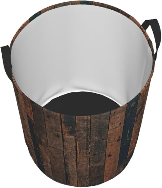 Laundry Basket Retro Wood Grain Collapsible Large Capacity, 63l Dirty Clothes Basket Durable Lightweight Hamper With Handles Ideal For Clothes, Toys Home Organization