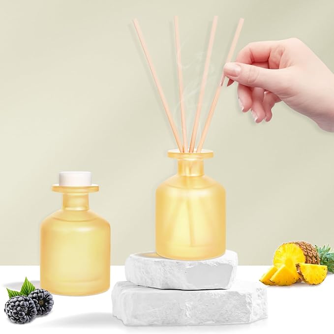 Reed Diffuser - BlackBerry Pineapple 3.38oz (100ml) 2 Packs Essential Oil Reed Diffuser Set with 16 Sticks, Long Lasting Fragrance for Home, Bathroom, Bedroom, Room, Decor