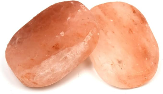 2 Pcs Himalayan Salte Stones Hot Massage Stones Set Warm Rocks Kit for Facial SPA Pink 3.14 x 2.36 in