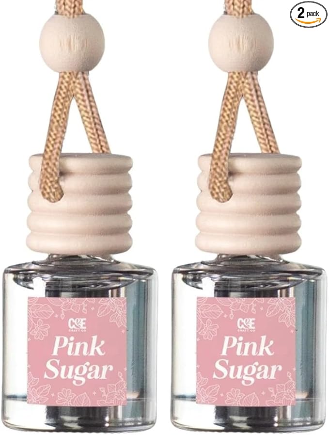 CANDECraftCo Car Air Hanging Fragrance Oil, Car Auto Freshener for Essential Oils, Scents Fragrance Aromatherapy Automobile Diffuser, Long Lasting (Pink Sugar)