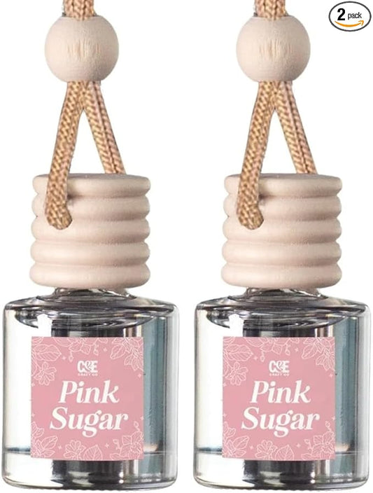 CANDECraftCo Car Air Hanging Fragrance Oil, Car Auto Freshener for Essential Oils, Scents Fragrance Aromatherapy Automobile Diffuser, Long Lasting (Pink Sugar)