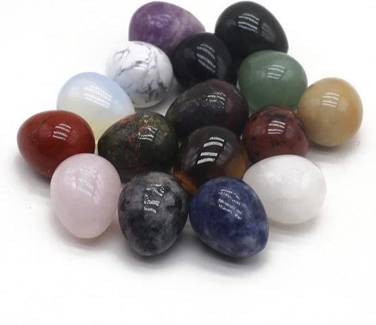 10PCS Egg Statue Natural Stone Decoracion Rose Quartz Amethyst Gemstones Mineral Yoga Healing Crystals Stone Ornament Room Decor