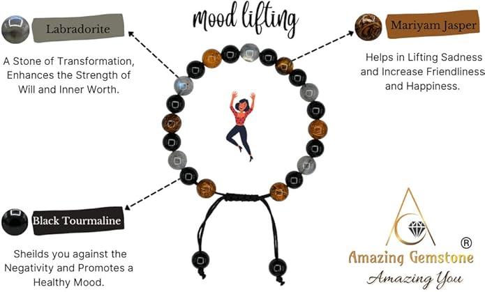 Natural Healing Crystal Bracelet for Women - Mens Bracelet Energy Balancing Gemstones Set - Adjustable Stone Bead Bracelet for Men and Women - Chakra Crystal Therapy Accessory, Meditation