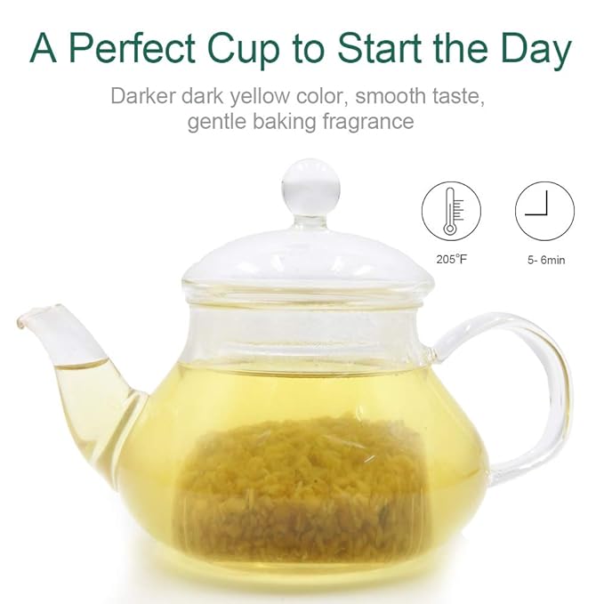 FullChea - Himalayan Tartary Buckwheat Tea - Roasted Black Buckwheat - Loose Leaf Herbal Tea - Caffeine Free - NON-GMO - Gluten Free - 100% Natural 8oz / 226g (Pack of 2)