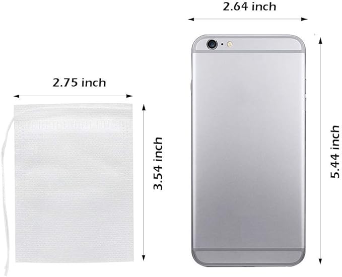 Fenshine 400 Pcs Tea Filter Bags Disposable Empty Tea Bags Cotton Drawstring Seal Tea Infusers Bag for Loose Leaf Teal