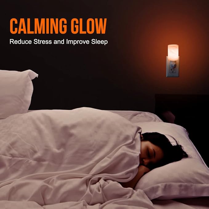 AULTRA Salt Lamp Night Light with Himalayan Natural Crystal Salt Color Lights - UL Listed Plug for Bedrooms Or Bathrooms (1 Pack)