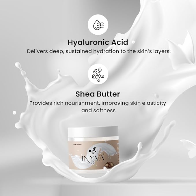 ButterGlow Shea Body Butter | With Hyaluronic Acid & Shea Butter | Intensive Hydration & Skin Softening | Rich & Creamy Formula | For Dry Skin Relief - 6.76 Oz
