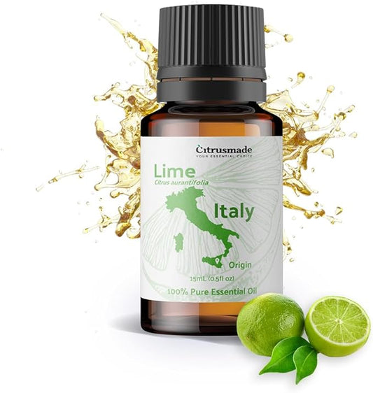 Lime Essential Oil - Direct from Citrusmade in Sicily- Pure Essential Oils for Diffusers and Aromatherapy in The Mediterranean - 100% Pure Therapeutic Grade (15ml)