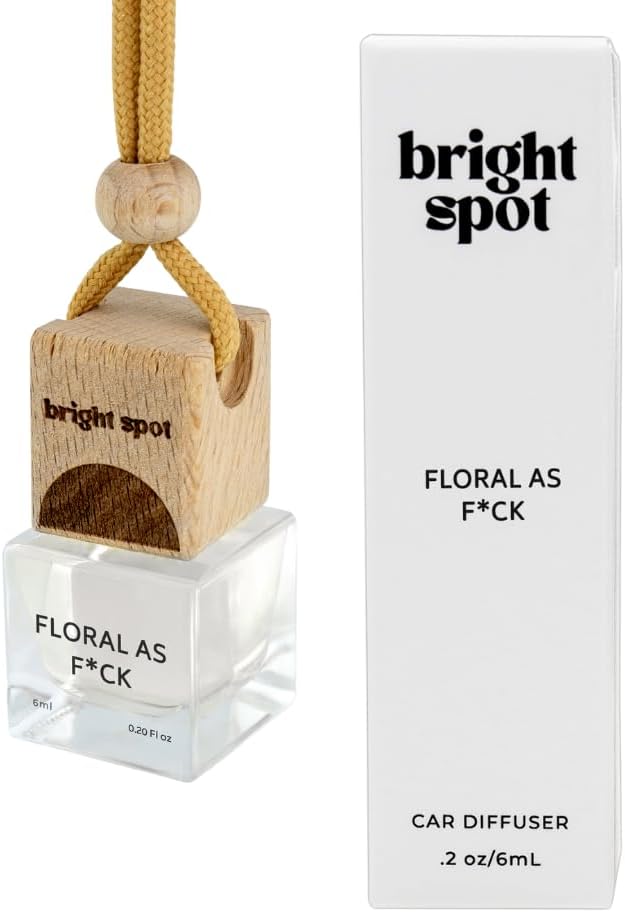 Bright Spot Floral Car Fragrance - Premium Car Hanging Air Freshener, 120 Days Long-Lasting Fragrance for Auto and Home | Light & Floral | Cassis, Rose, Tonka Bean | Non-Toxic, Vegan & Cruelty Free