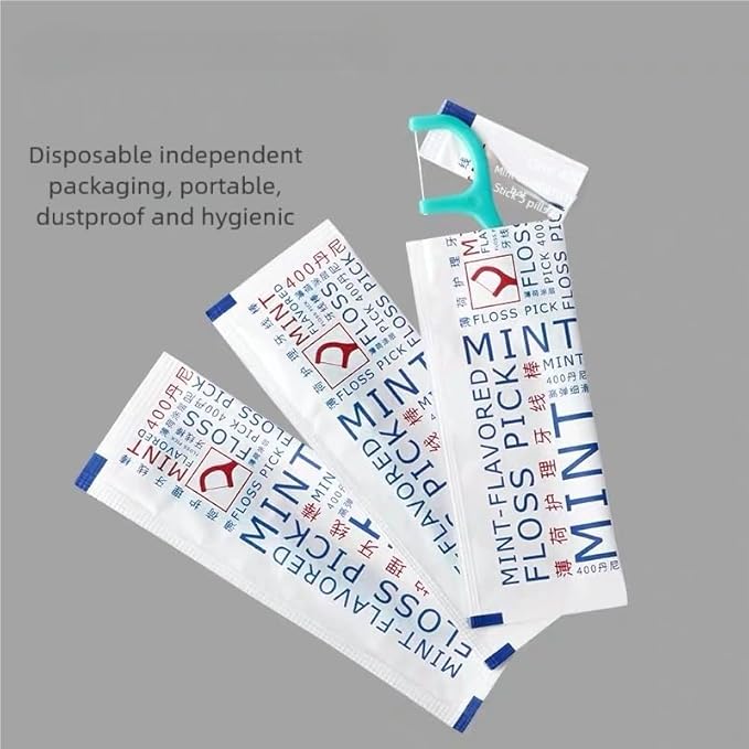 YANDY Mint Flossing Sticks, Individual Flossing Sticks (100 Count), Fresh Breath, Portable, Travel-Friendly