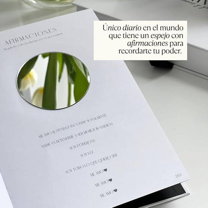 Daily Gratitude Journal & Dreams Planner Undated 2-in-1 | For Mindfulness, Purpose & Success | Includes Mirror for Affirmations & Luxury Gift Box (Spanish Edition) – Stay present while achieving your dreams - Diario de Sueños y Gratitud