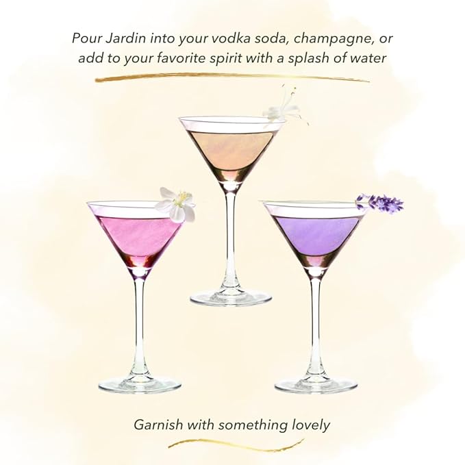 JARDIN Mini Variety Bundle - Sugar Free, All Natural Mixers - Lavender, Rose, & Honeysuckle Aromatic Floral Flavors for Cocktails, Lemonades, Sodas, and Mocktails. Preservative Free (3 bottles, 6.76 Fl Oz each)
