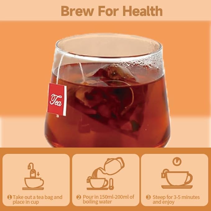 Ginseng Seven Treasure Herbal Tea, Organic Kidney Detox & Cleanse Blend for Women & Men, 7 Natural Ingredients Herbal Formula, 20 Bags, 1 Pack