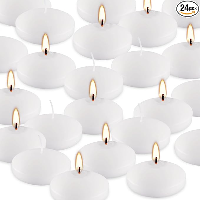 24-Pack 3-Inch Floating Candles – Elegant, Smokeless & Dripless for Weddings, Parties & Home Decor