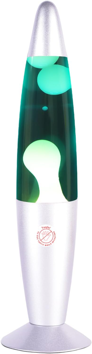 Blue Liquid Motion Lamp with Sliver Base White Wax in Blue Water Glitter Magma Lamps for Adults and Kids Night Light Includes 25 Watt Bulb for Christmas Thanksgiving Day Decoration