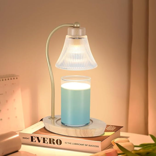 Dimmable Candle Warmer Lamp, Gifts for Women,Electric Candle Melter Melting Wax Fits Small & Large Candle Jar, Scented Candle Holder Vintage Wax Melt Warmer with 2 Bulbs