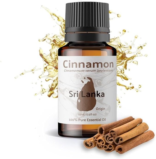 Cinnamon Essential Oil - Direct from Sri Lankan Essential Oils - 100% Pure - Natural Aceite de Canela for Aromatherapy & Wellness - Premium Grade (15ml)