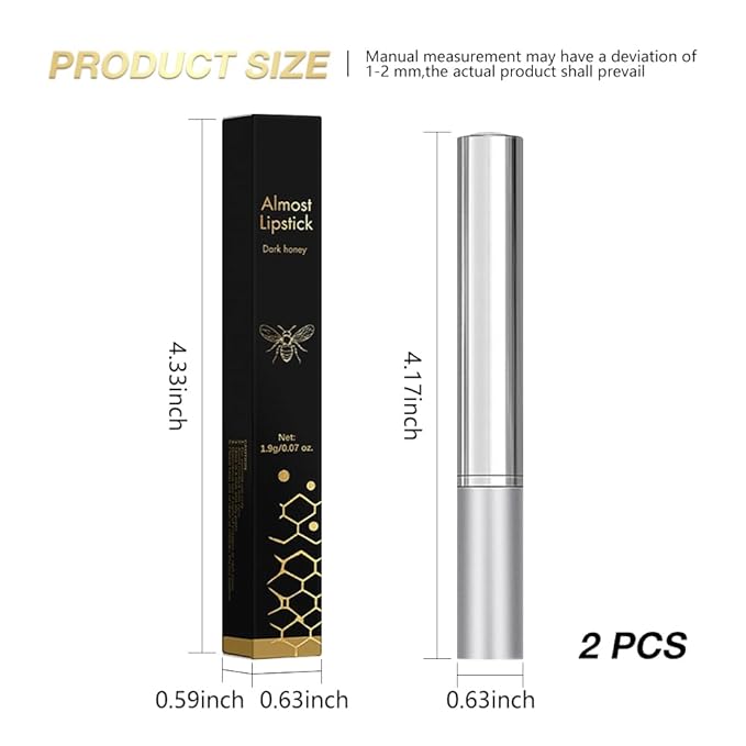 2Pcs Black Honey Lipstick Tinted Lip Balm, Sheer Hydrating Lip Stain for All Skin Tones, Natural Lightweight Lips Gloss Makeup for Women, Vegan & Cruelty-Free