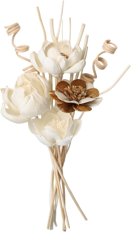 Reed Diffuser Sticks Set of 12, Natural Paper Material, Flower Diffusers for Home Bathroom and Bedroom Decor