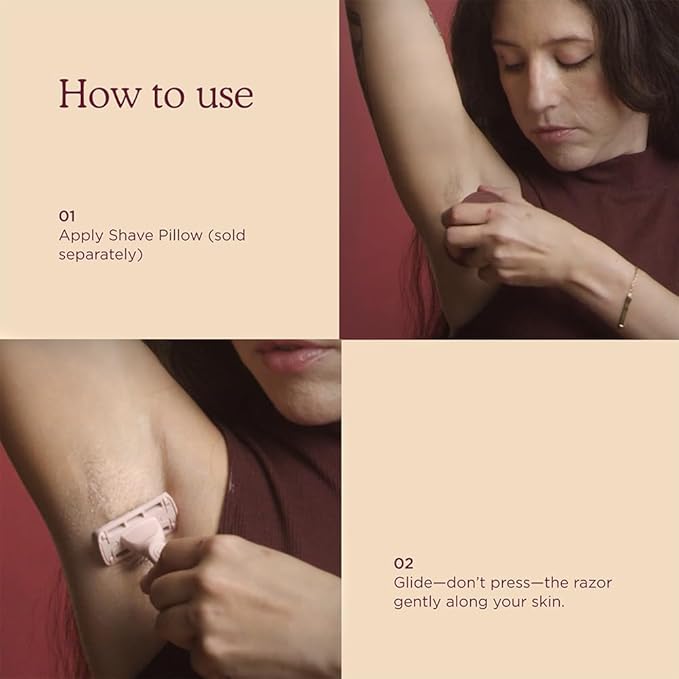 HANNI Weighted Dermaplane Razor with Blades, Safety Shaver for Women, Bikini and Sensitive Area Hair Remover, Smooth Glide Long Handle, Burgundy