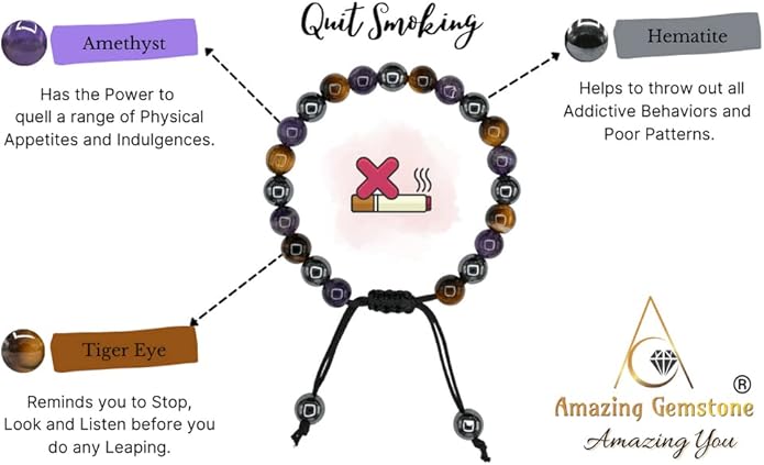 Natural Healing Crystal Bracelet for Women - Mens Bracelet Energy Balancing Gemstones Set - Adjustable Stone Bead Bracelet for Men and Women - Chakra Crystal Therapy Accessory, Meditation