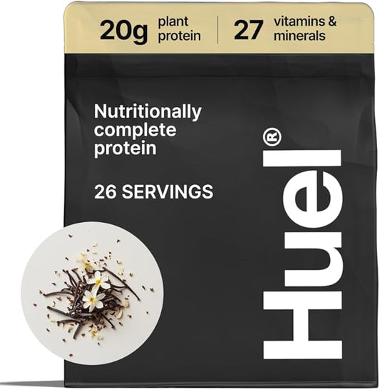 Huel Vegan Protein Powder | Vanilla | Complete Nutrition | 20g Protein Powder | 100% Plant-Based | 27 Vitamins & Minerals, Gluten Free, Non-GMO, Lactose Free | 26 Servings