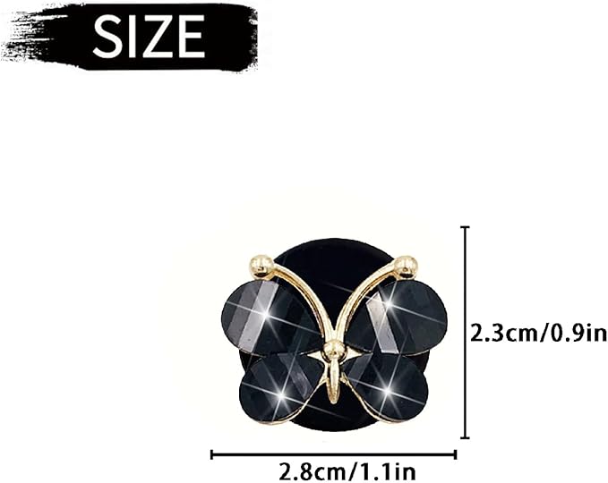 3 Pcs Butterfly Air Vent Clips,Car Air Fresheners Vent Clips Long Lasting Car Diffuser Interior Decor Charm Car Decoration Cute Accessories for Women Girls,Automotive Air Fresheners (Black, 3)