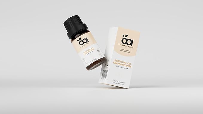 Frankincense Essential Oil by Organic Alley (Boswellia Serrata) | 100% Pure & Undiluted | Natural Aromatherapy for Diffusers & DIY Blends | Earthy-Woody Resin Aroma | (0.33 fl oz)