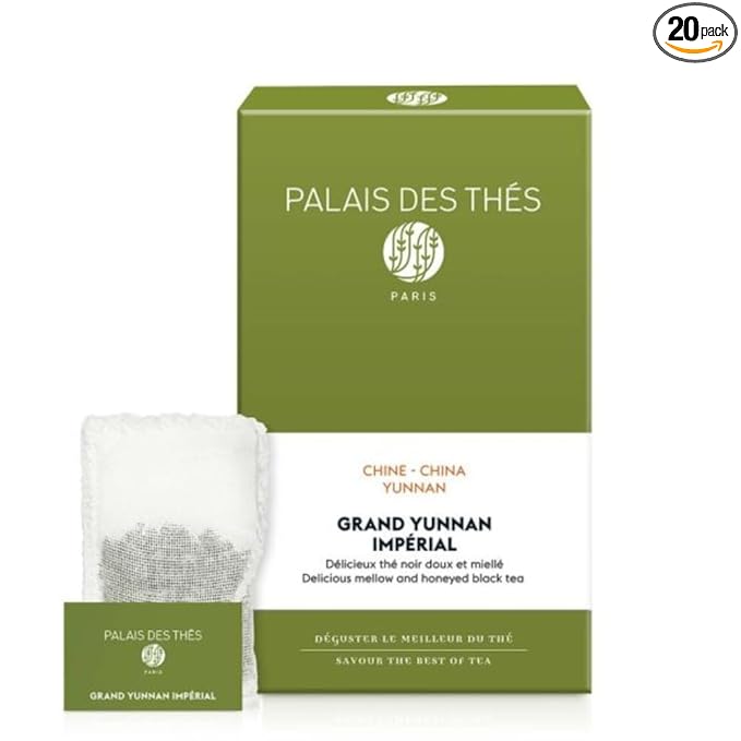 Palais des Thés - Organic Grand Yunnan Imperial - Chinese Green Tea - Premium Tea Bags, Serves 20 Cups