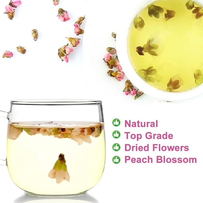 Plant Gift Dried Peach blossom Flower Tea, Dried Peaches Flower, Peach Flowers Herbal Tea Health 40G