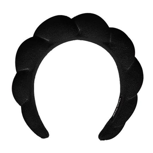 Women's Spa Headband, Headband for Washing Face, Makeup Removal, Shower, Skincare (Black, 1 Count)