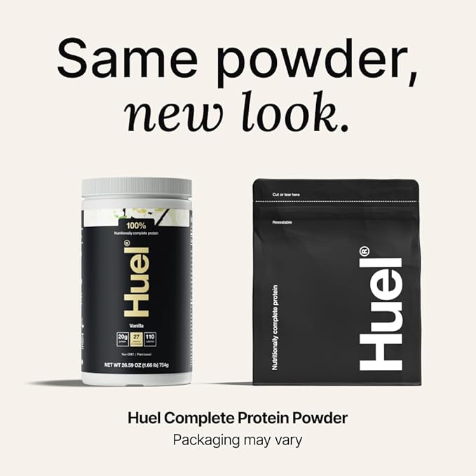 Huel Vegan Protein Powder | Vanilla | Complete Nutrition | 20g Protein Powder | 100% Plant-Based | 27 Vitamins & Minerals, Gluten Free, Non-GMO, Lactose Free | 26 Servings