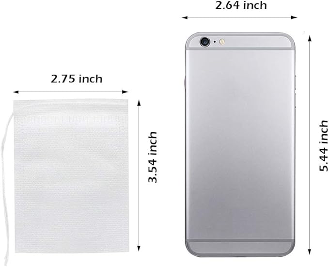 200 Pcs Disposable Tea Bags for Loose Leaf Tea, Empty Tea Bags for Loose Tea with Drawstring, Natural Tea Filter Bags for Loose Tea