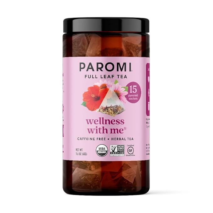 Paromi Wellness With Me Organic Herbal Tea, Signature Jar, 15 Count