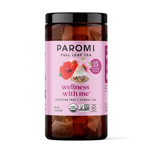 Paromi Wellness With Me Organic Herbal Tea, Signature Jar, 15 Count