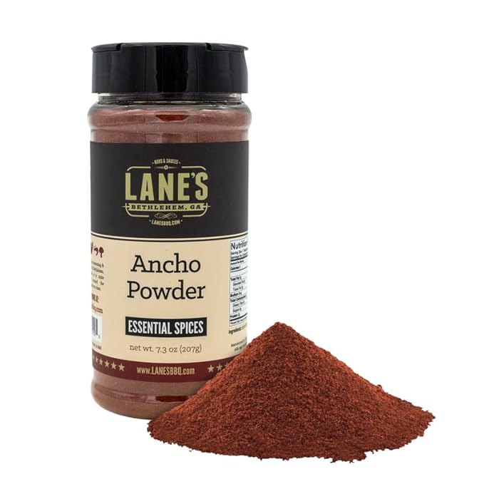 Lane's Ancho Chile Powder, All-Natural Ancho Chili Powder Spice with Sweet & Smoky Flavor, Ideal for Mexican Dishes & Homemade Chili, No Preservatives, Made in USA, 7.3 oz