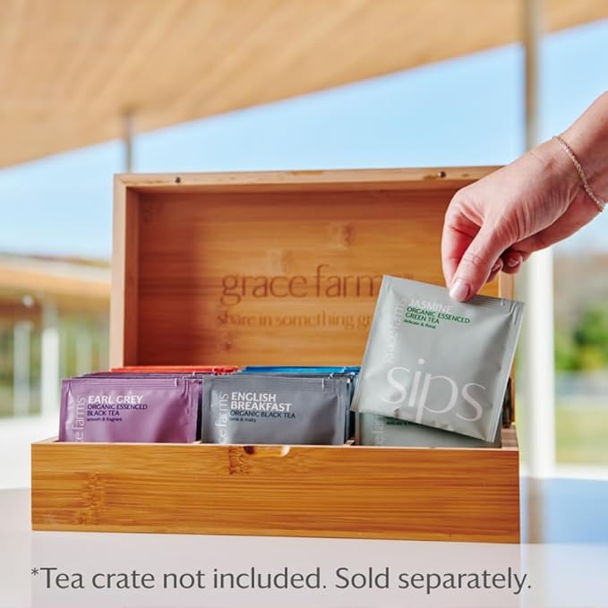 Grace Farms BREATHE Wellness Organic Tea Blend (100 Enveloped Pyramid Sachets w/ String & Tag) | Turmeric and Ginger with Adaptogenic Herbs | Immunity Support | Caffeine Free | Gives Back 100% of Profits