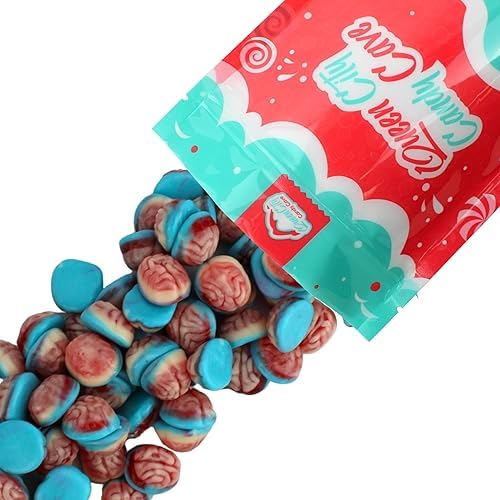 Halloween Gummy Brain Candy - Fruity Flavored Brain Gummies, by Queen City Candy Cave (1 Pound)