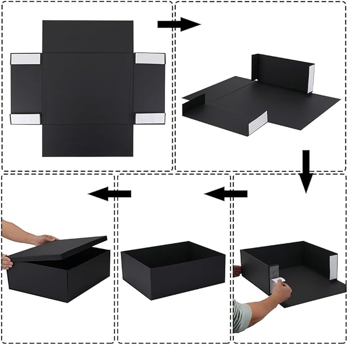 Extra Large Gift Box with Lid 17x13x6 Inches, White Gift Boxes for presents Packaging for Birthdays, Valentine's Day, Christmas, Anniversaries (Include Shredded Paper Fill, Envelope Card Ribbon)