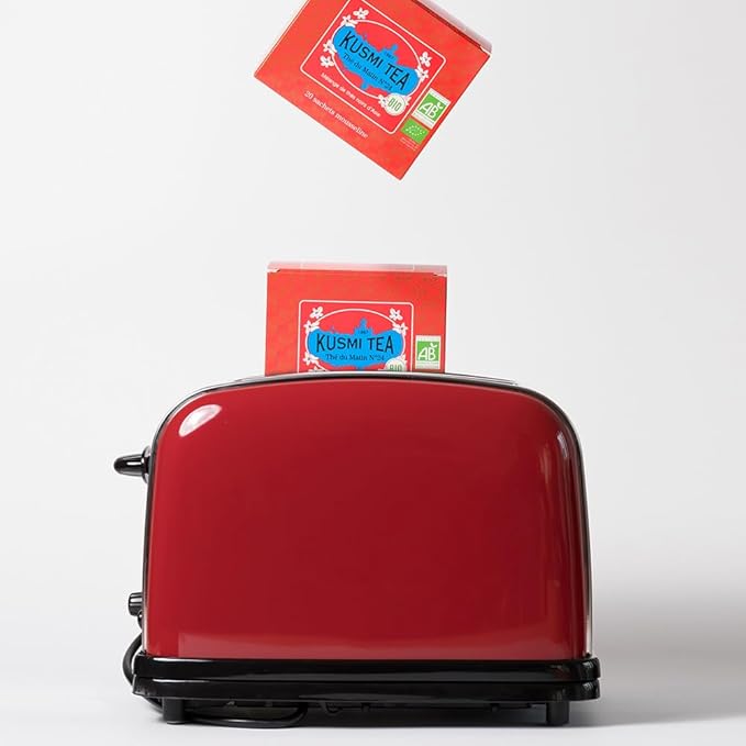 Kusmi Tea - Russian Morning No.24 - Organic Black Tea - Blend of Asian Black Teas - Grand Yunnan, Ceylon & Assam - Smooth, Flavourful, Caffeinated Tea - 20 Tea Bags