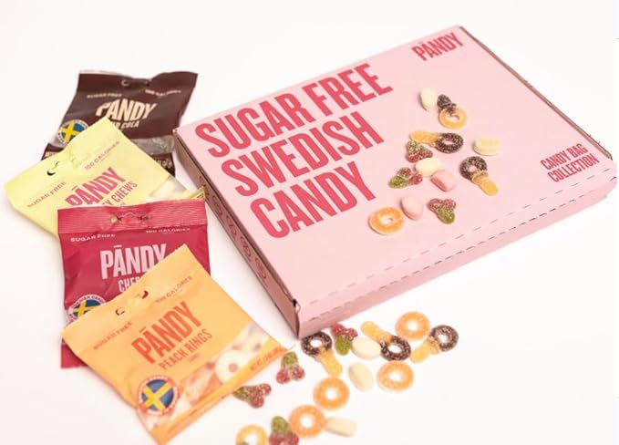 PANDY, Swedish Sugar Free Candy, Variety Pack (1.8 Ounce Bags, Pack of 4) - Healthy, Keto Gummy Candy, Low Calorie Sweets