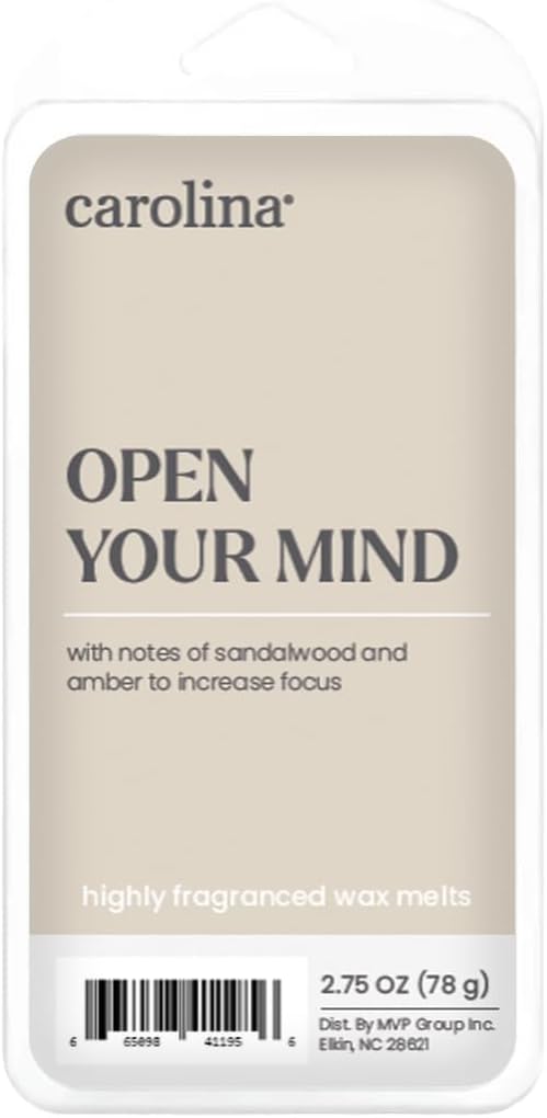 Carolina Open Your Mind Scented Wellness Wax Melts, Wax Melt Warmer Cubes, Long Lasting Scented Wax Warmer Cubes, 4 Pack, 6 Cubes Each - Made in The USA