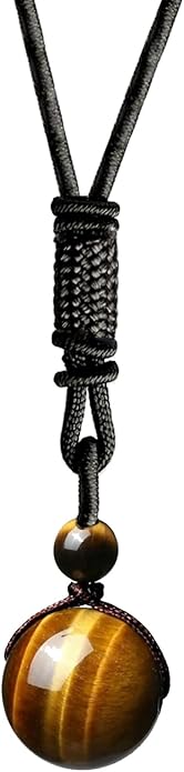 Crystal Necklaces for Women Men, Tigers Eye Amethyst Obsidian Pendant for Protection, Crystals and Healing Stones Necklace Jewelry for Spiritual